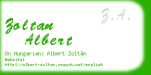 zoltan albert business card
